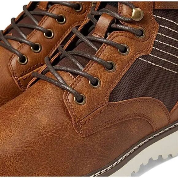 Madden By Steve Madden Mens High Top M-Drommy Combat Boots Tan Size 8.5 NWOT - Picture 3 of 9